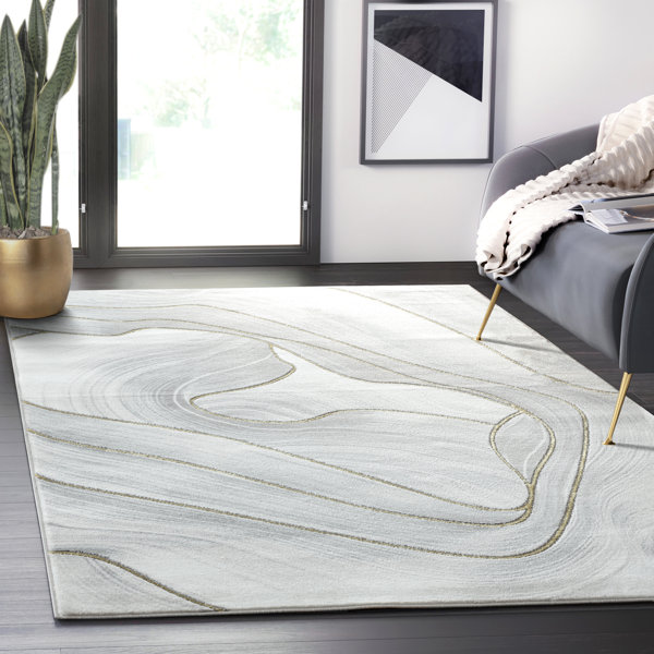 Mercer41 Micadeau Abstract Gray Area Rug & Reviews Wayfair